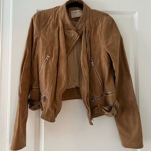 Tan Free People Faux Leather Jacket